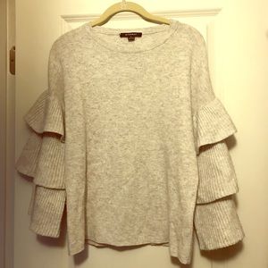 Acrobat Wool/Cashmere Blend Ruffled Sleeve Sweater